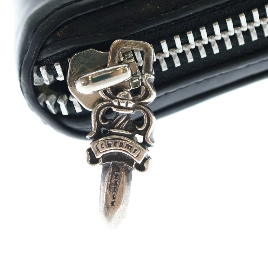 CHROME HEARTS(クロムハーツ) REC F ZIP 3セメタリー クロスパッチ ラウンドファスナーウォレット 長財布 ブラック