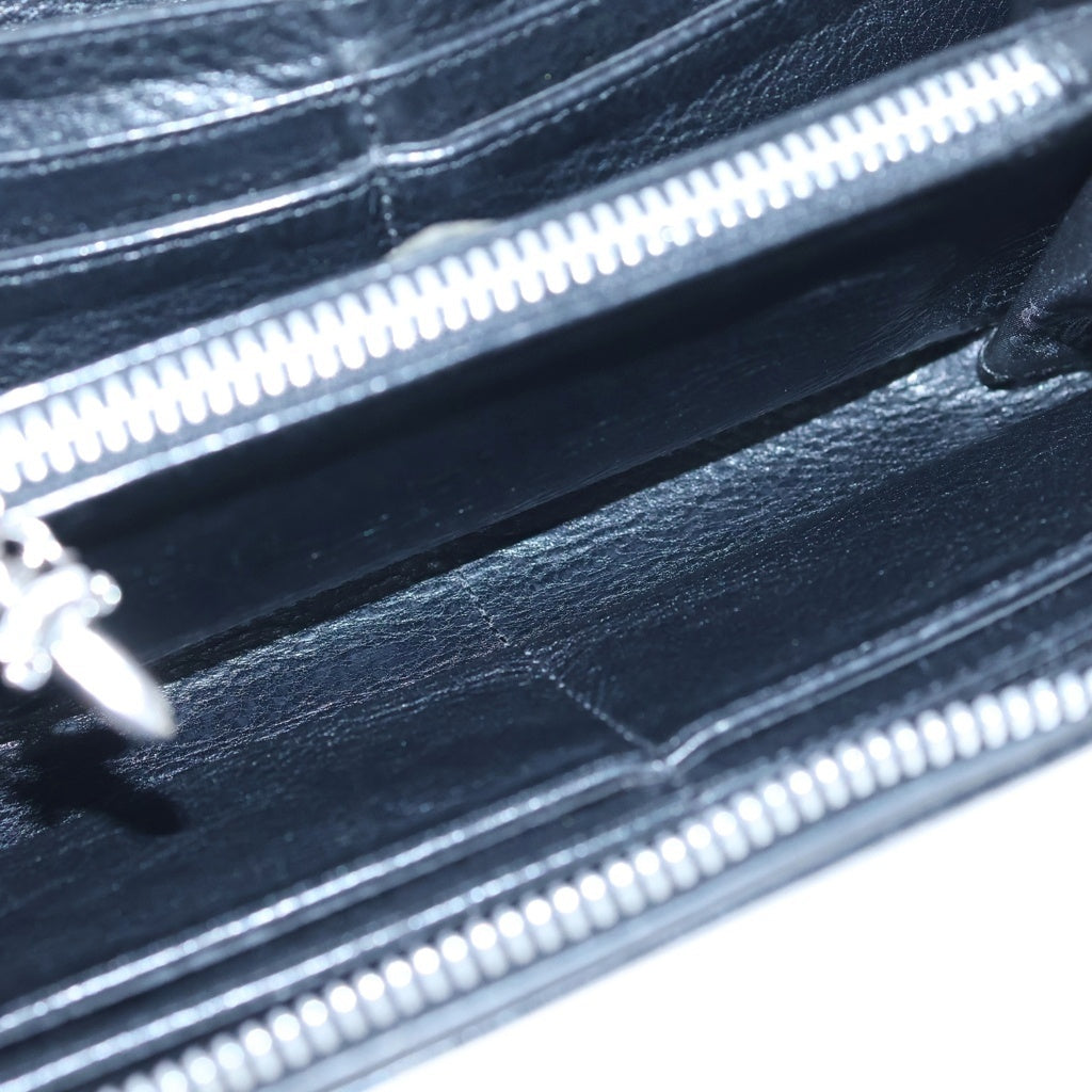 CHROME HEARTS(クロムハーツ) REC F ZIP 3セメタリー クロスパッチ ラウンドファスナーウォレット 長財布 ブラック