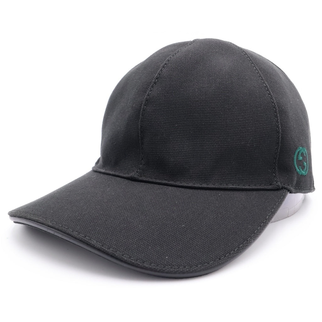 GUCCI(グッチ) インターロッキングG シェリーラインキャップ ベースボールキャップ 帽子 ブラック