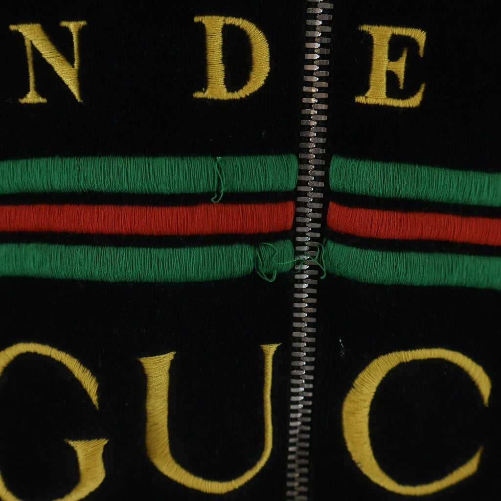 GUCCI(グッチ) フロントロゴジップアップジャケット ベロアジャケット ブラック