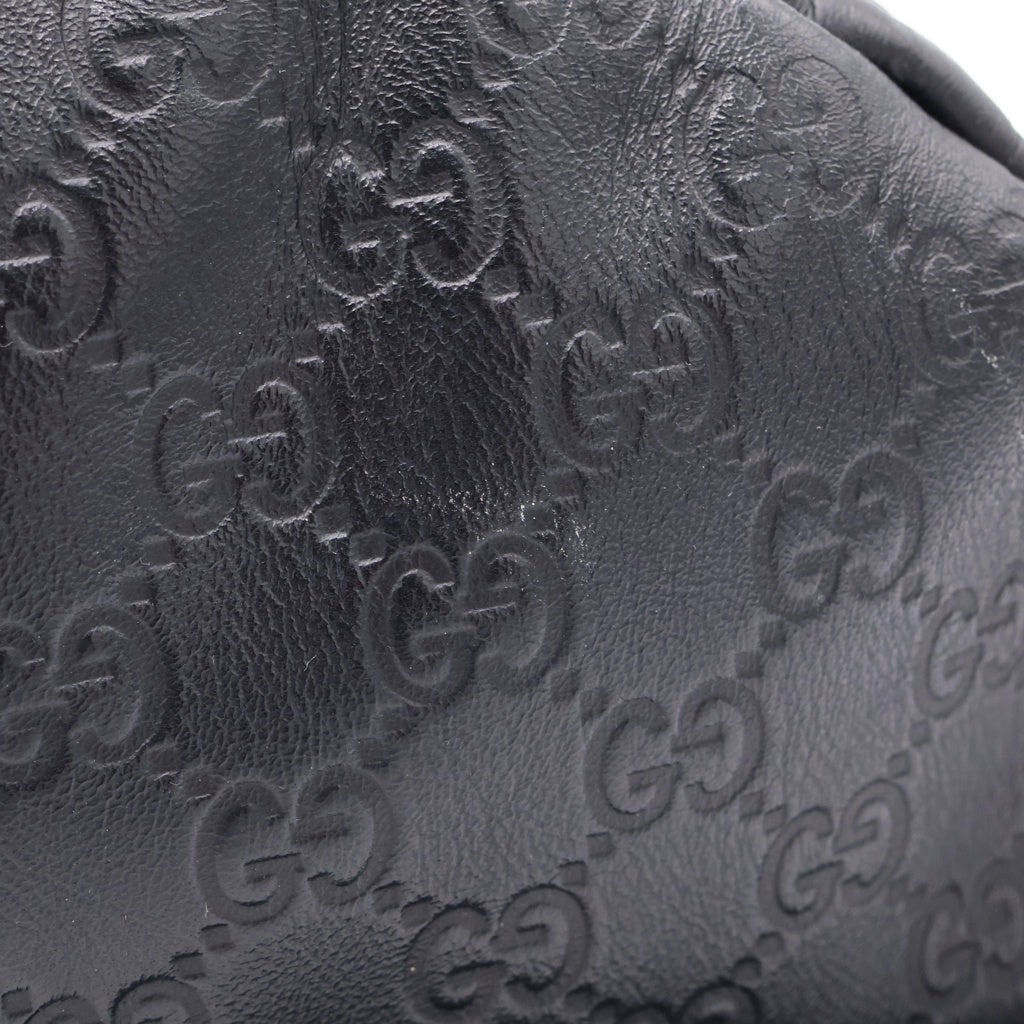 GUCCI(グッチ) Guccissima Web belt bag シマ ボディバッグ レザーショルダーバック ブラック