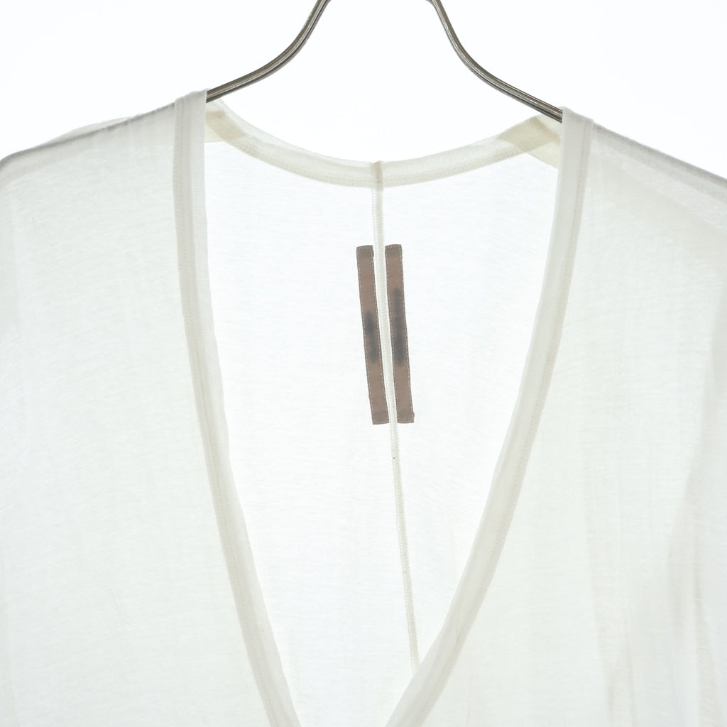 Rick Owens(リックオウエンス) 24AW Vネックロング丈ノースリーブトップス ホワイト