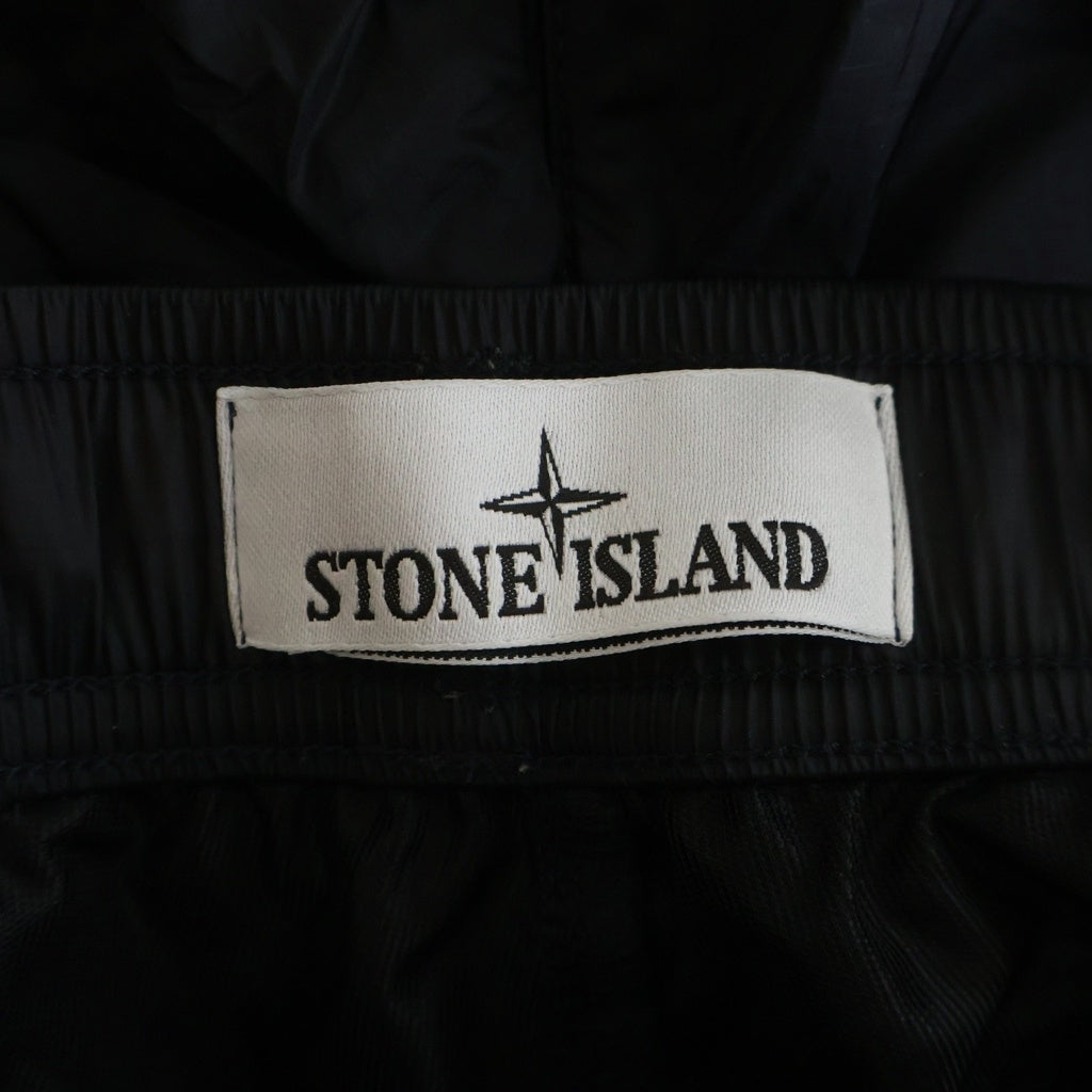 STONE ISLAND(ストーンアイランド) logo-patch track pants ナイロントラックパンツ ブラック