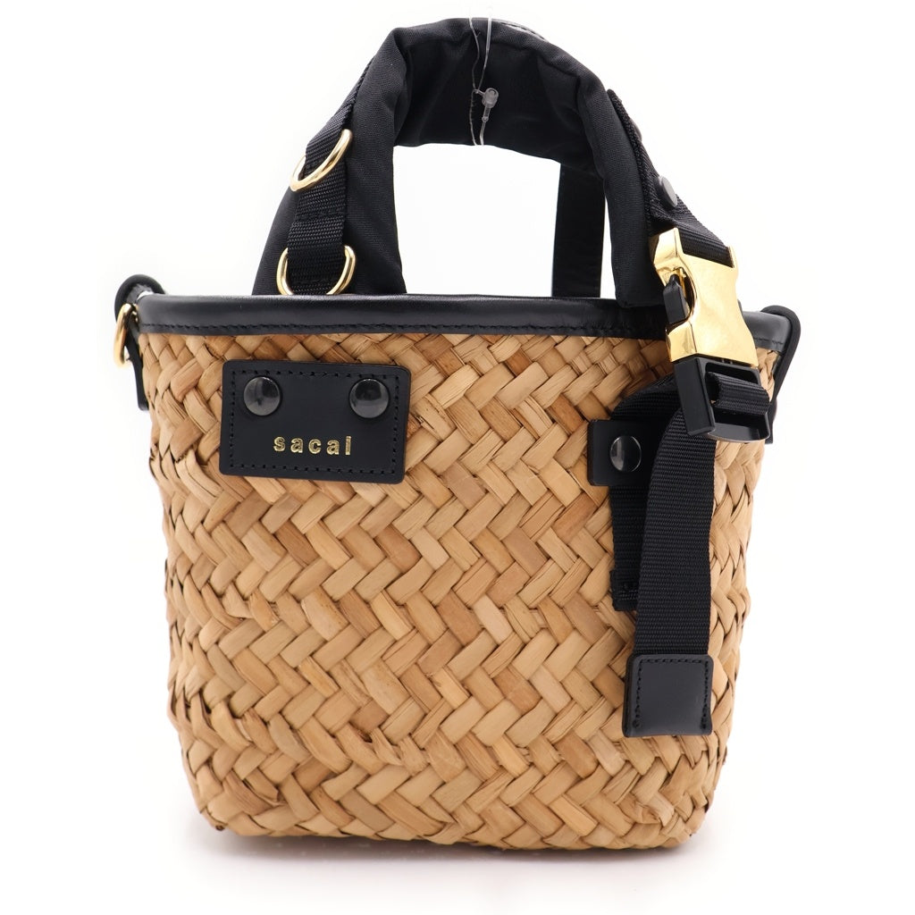 Sacai(サカイ) Hybrid Marche Microbag ハイブリッド マーチカーフスキン カゴバッグ ブラウン レディース