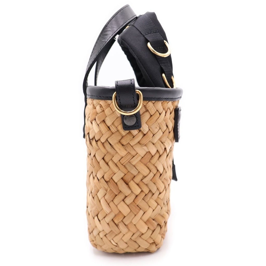 Sacai(サカイ) Hybrid Marche Microbag ハイブリッド マーチカーフスキン カゴバッグ ブラウン レディース