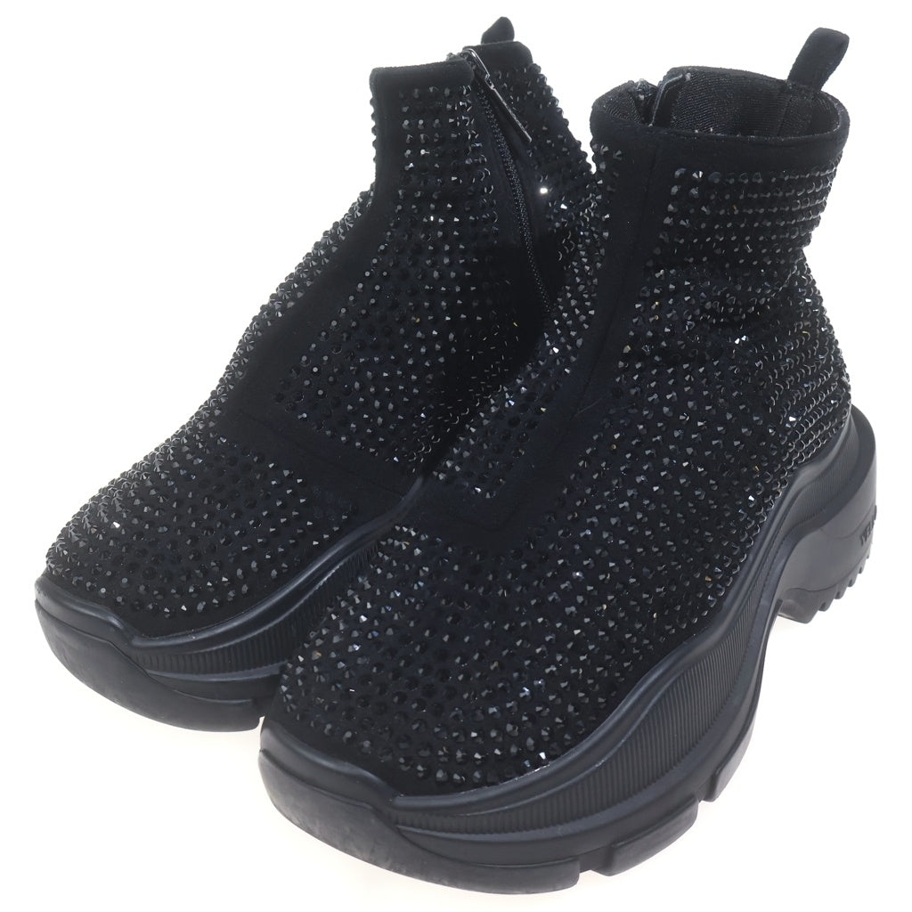 YELLO(イエロ) Cosmosneaker Short boots スタッズ装飾 ショートブーツ ブラック レディース