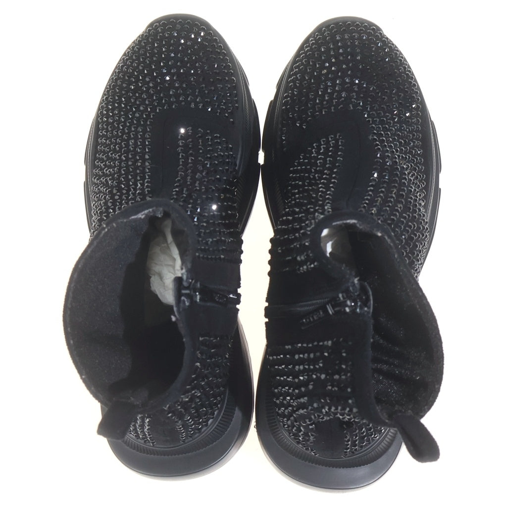 YELLO(イエロ) Cosmosneaker Short boots スタッズ装飾 ショートブーツ ブラック レディース