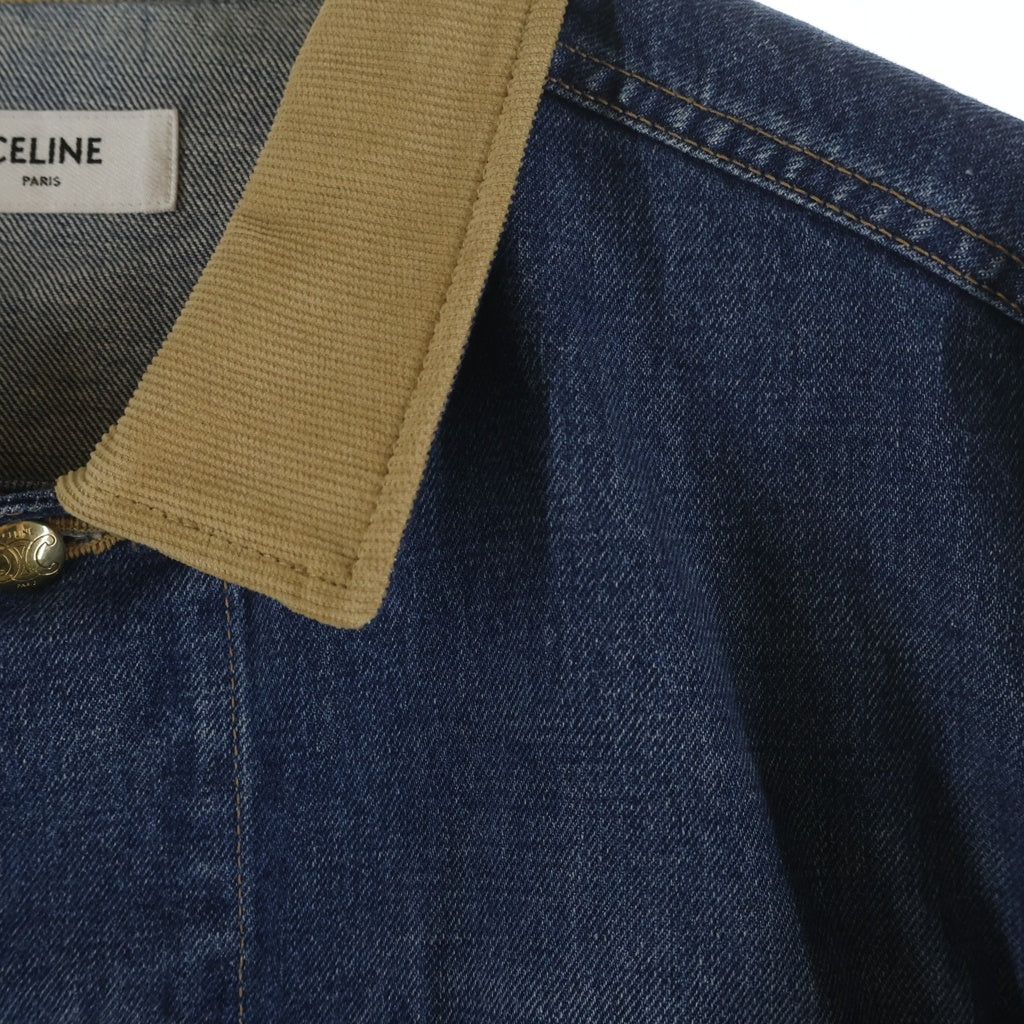CELINE(セリーヌ) TRUCKER JACKET バックロゴ トリオンフボタン 襟