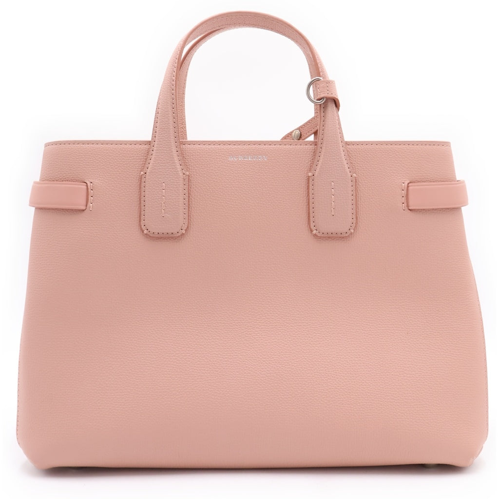 BURBERRY(バーバリー) 2WAY フロントロゴ レザーハンドバッグ ショルダーバック ピンク レディース