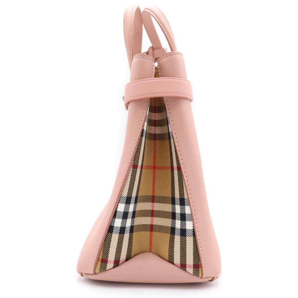 BURBERRY(バーバリー) 2WAY フロントロゴ レザーハンドバッグ ショルダーバック ピンク レディース