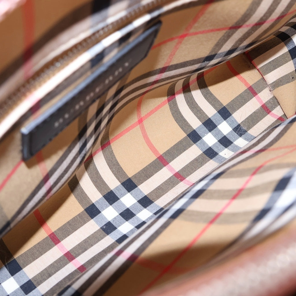 BURBERRY(バーバリー) 2WAY フロントロゴ レザーハンドバッグ ショルダーバック ピンク レディース