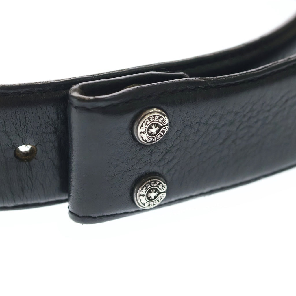 CHROME HEARTS(クロムハーツ) 1.5 STRAP 1.5インチ ホースシューリベッツ レザーベルトストラップ ブラック