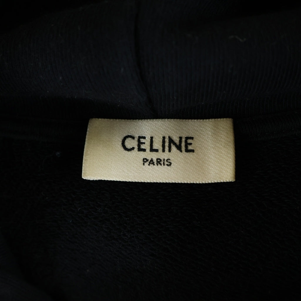 CELINE(セリーヌ) ルーズ フーディー コットンフリース プルオーバースウェットパーカー ブラック 2Y468670Q.38NO