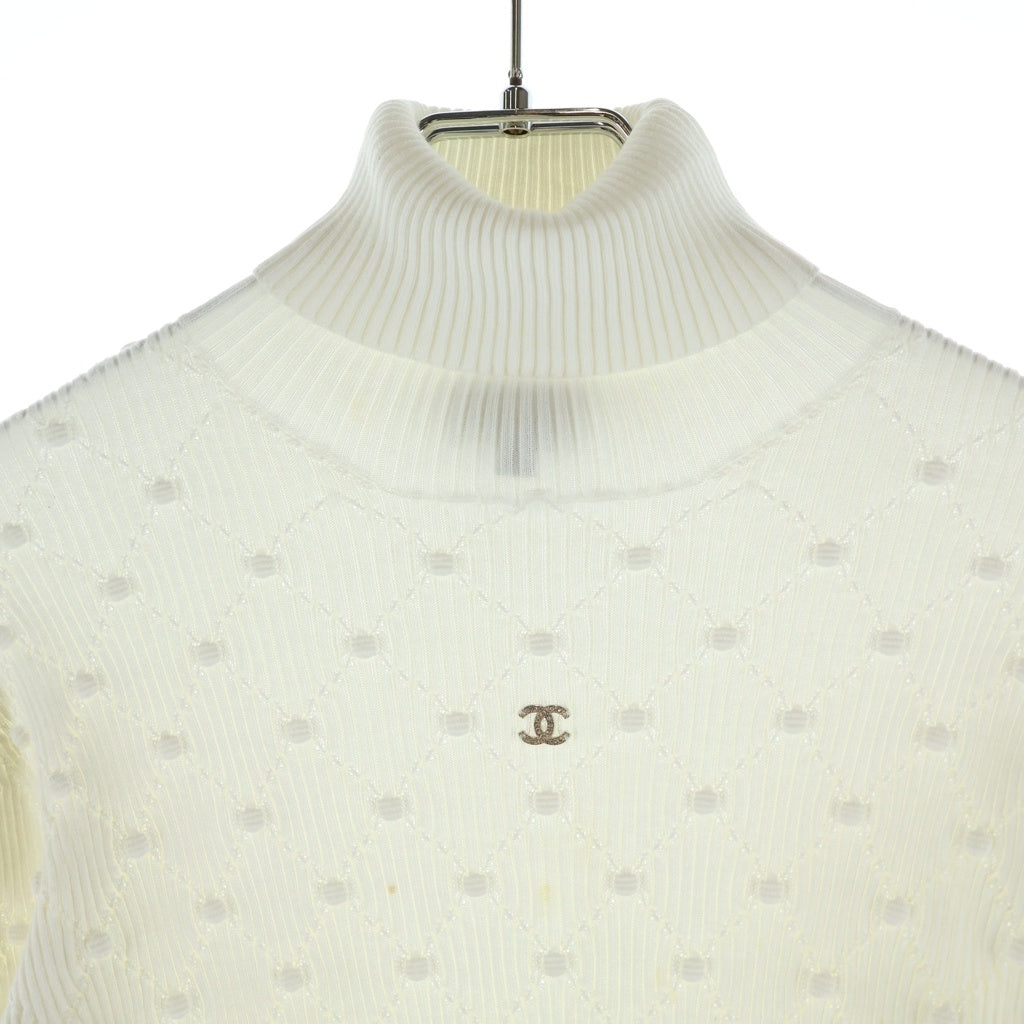 CHANEL(シャネル) ココマーク コットンタートルネック ニット ホワイト P73588K10565 レディース