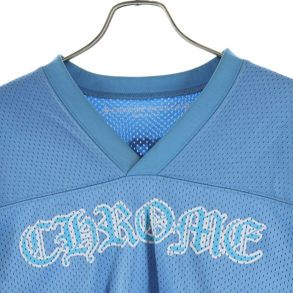 CHROME HEARTS(クロムハーツ) MESH WARM UP JERSEY メッシュ バーシティー ジャージー CHプリントメッシュ 長袖Tシャツカットソー ブルー