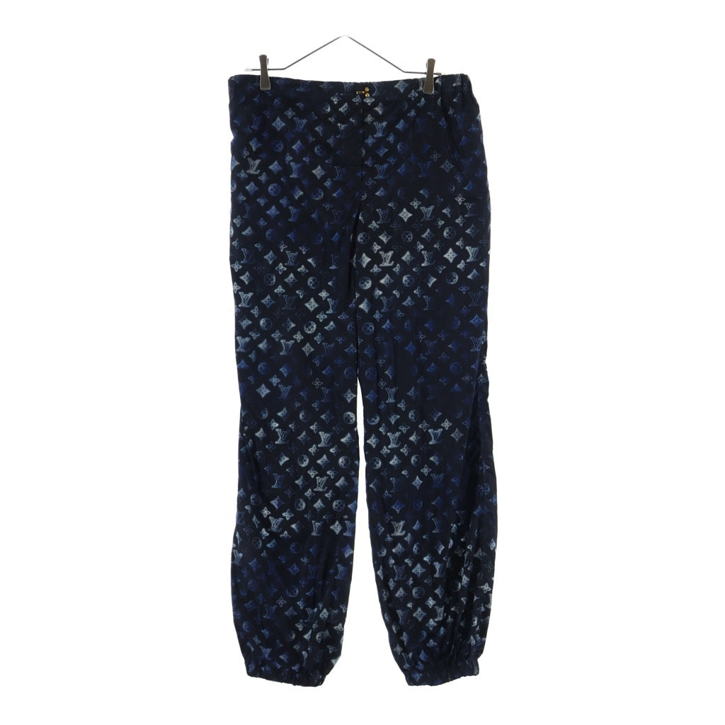 LOUIS VUITTON(ルイヴィトン) モノグラム ステンシルエフェクト ジョギングパンツ ナイロンパンツ ブラック/ブルー RW221W J56 FMPA55