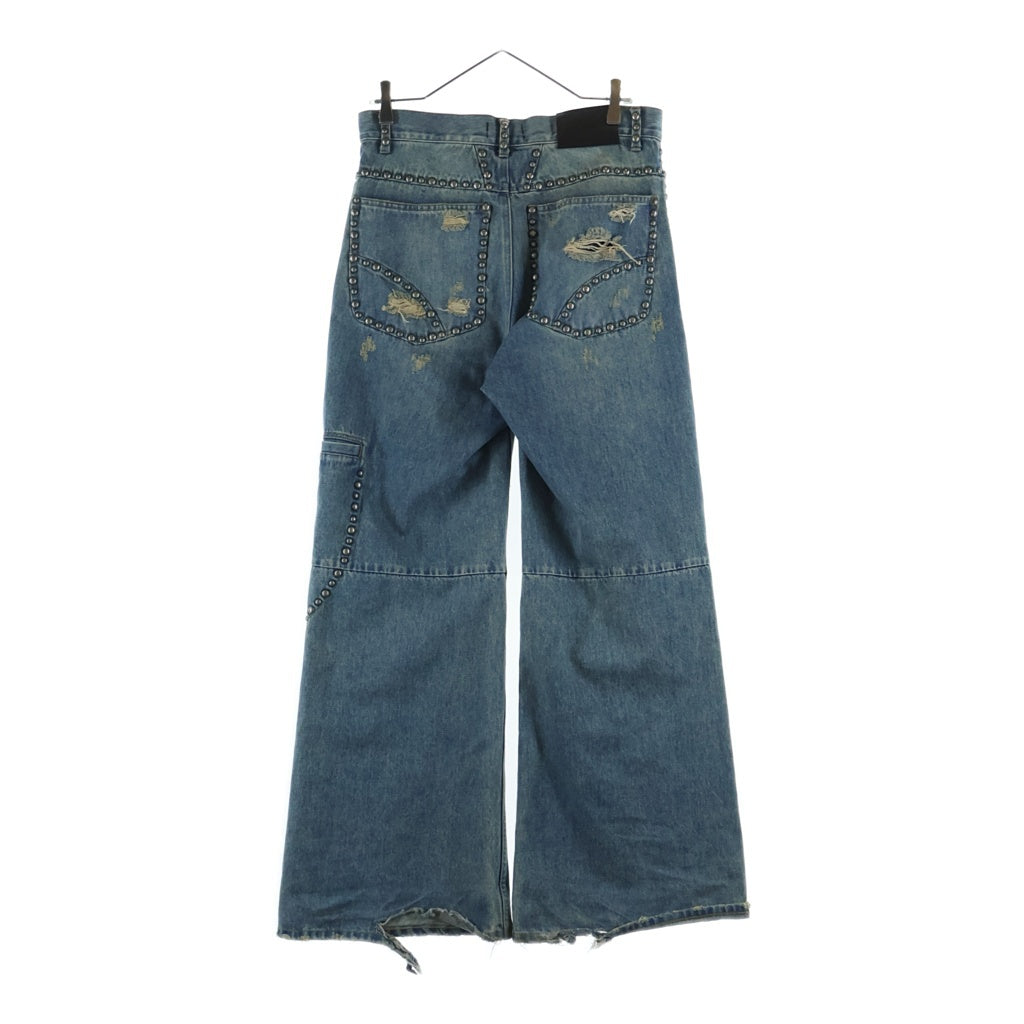 BREATH(ブレス) スタッズ装飾 ダメージ加工 デニムパンツ インディゴ BR25SS-P1012