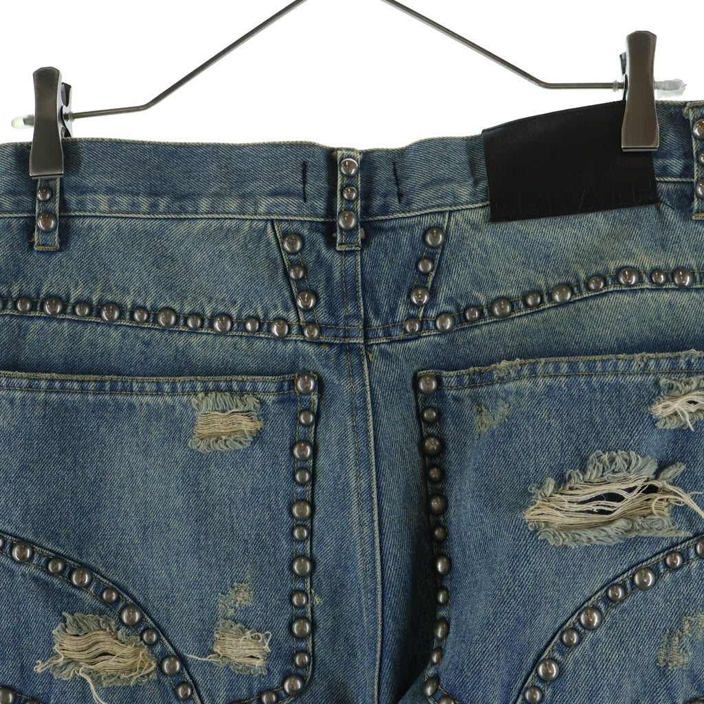 BREATH(ブレス) スタッズ装飾 ダメージ加工 デニムパンツ インディゴ BR25SS-P1012
