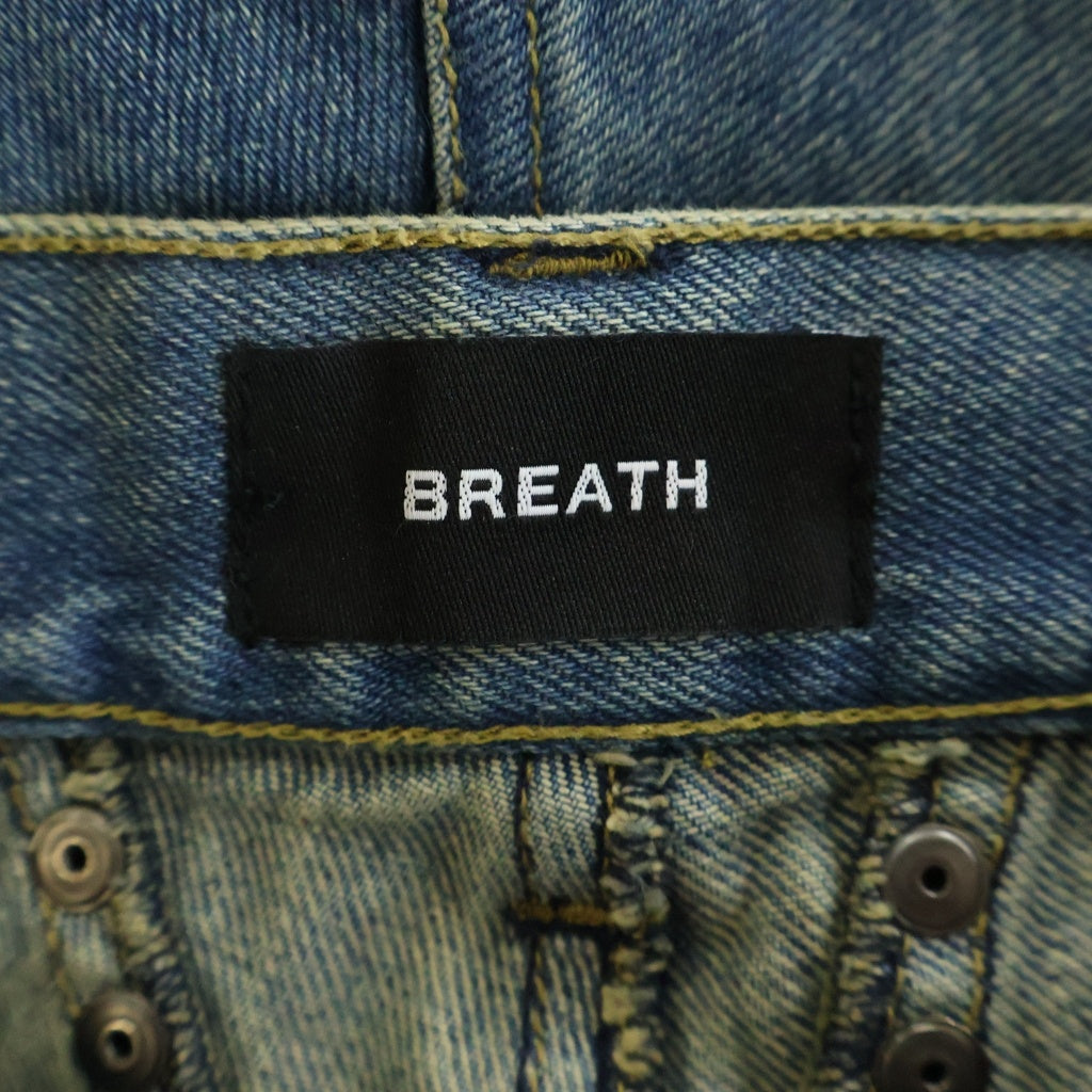 BREATH(ブレス) スタッズ装飾 ダメージ加工 デニムパンツ インディゴ BR25SS-P1012