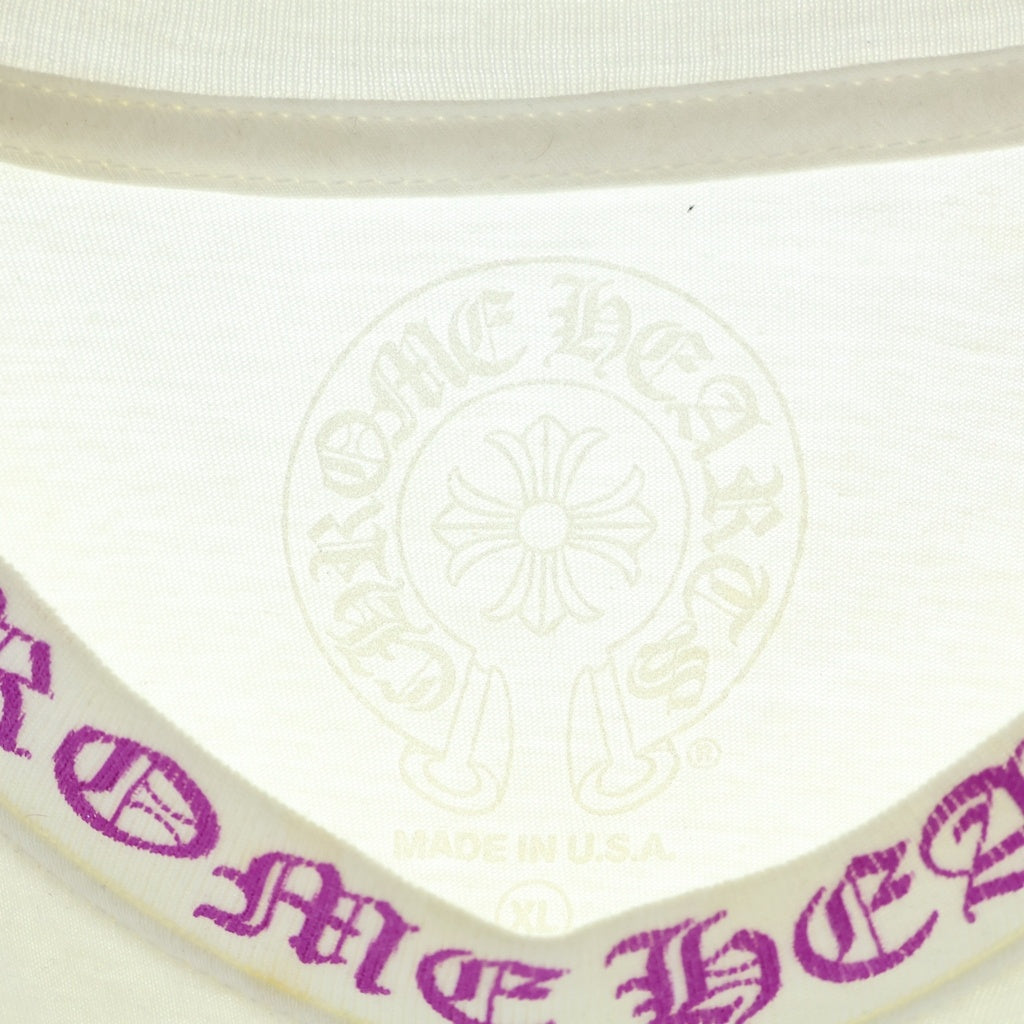 CHROME HEARTS(クロムハーツ) Neck Logo ネックロゴ クルーネック半袖Tシャツカットソー ホワイト