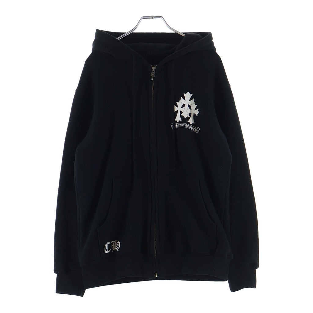 CHROME HEARTS(クロムハーツ) セメタリークロス ダガージップ 裏地サーマル ジップアップフーディ パーカー ブラック