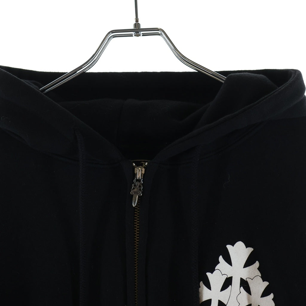 CHROME HEARTS(クロムハーツ) セメタリークロス ダガージップ 裏地サーマル ジップアップフーディ パーカー ブラック