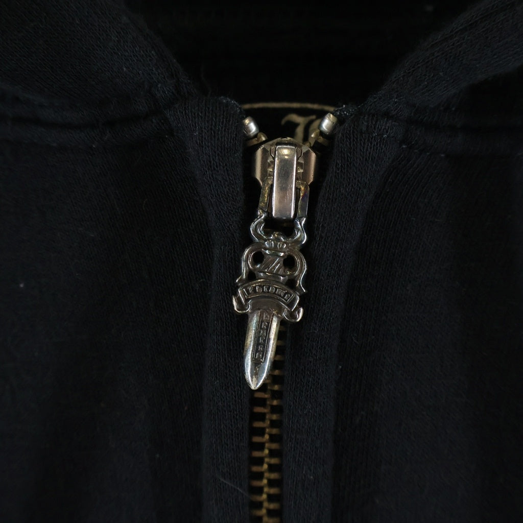 CHROME HEARTS(クロムハーツ) セメタリークロス ダガージップ 裏地サーマル ジップアップフーディ パーカー ブラック