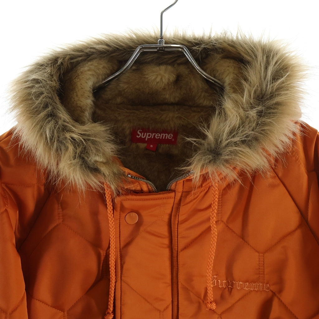 SUPREME(シュプリーム) 15AW Quilted Flight Satin Parka ジップアップキルティング サテンフライトジャケット オレンジ