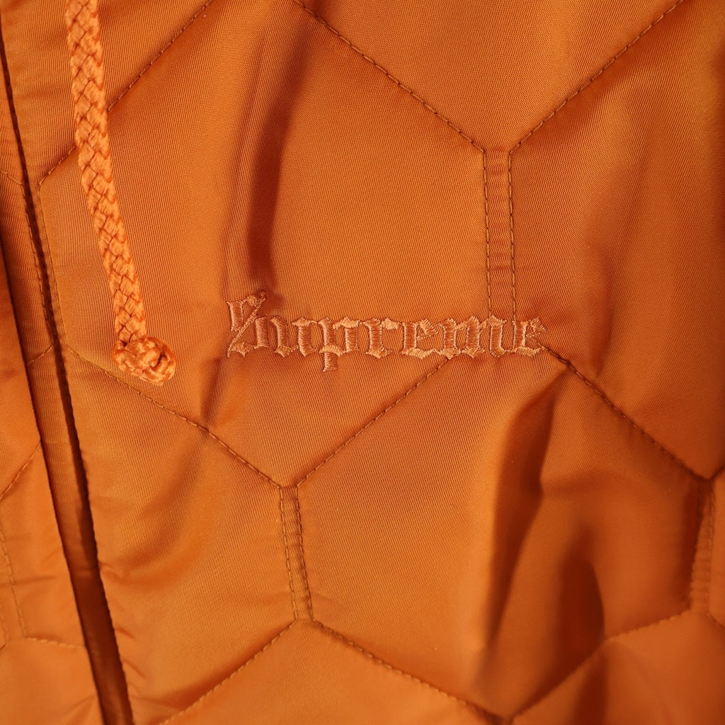 SUPREME(シュプリーム) 15AW Quilted Flight Satin Parka ジップアップキルティング サテンフライトジャケット オレンジ