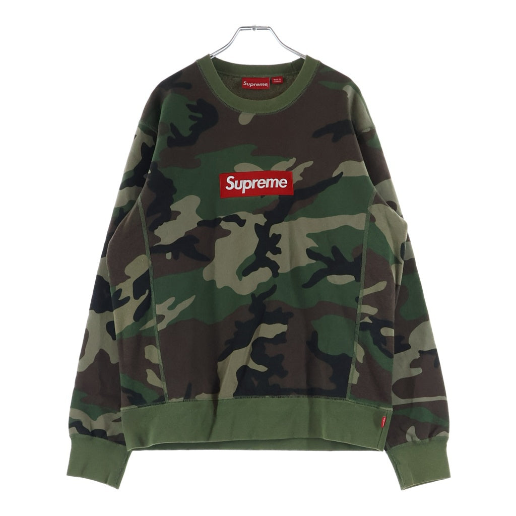 SUPREME(シュプリーム) 15AW Box Logo Crewneck ボックスロゴ プルオーバースウェットトレーナー カモフラ カーキ