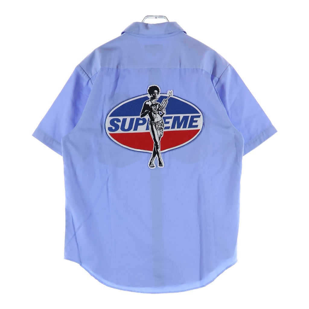 SUPREME(シュプリーム) 17AW ×HYSTERIC GLAMOUR Work Shirt ヒステリックグラマー 半袖ワークシャツ ライトブルー
