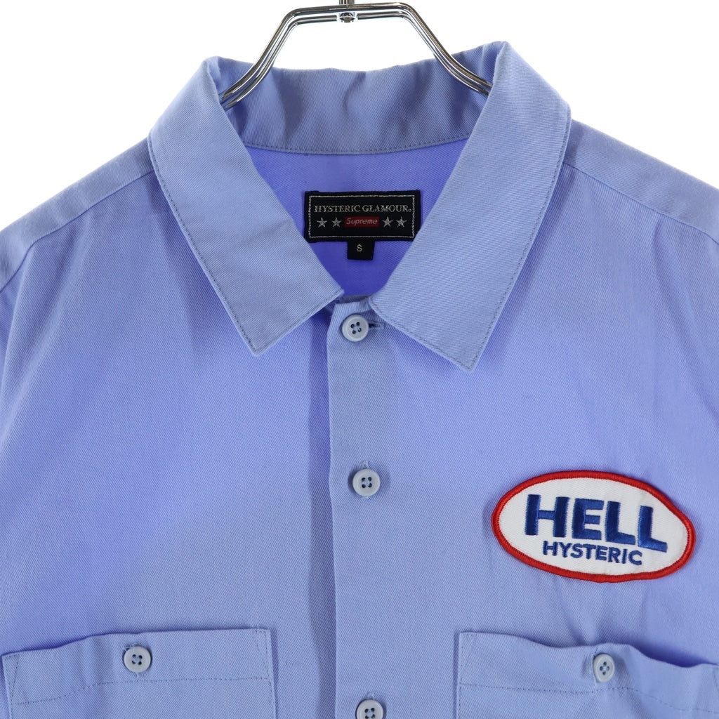 SUPREME(シュプリーム) 17AW ×HYSTERIC GLAMOUR Work Shirt ヒステリックグラマー 半袖ワークシャツ ライトブルー