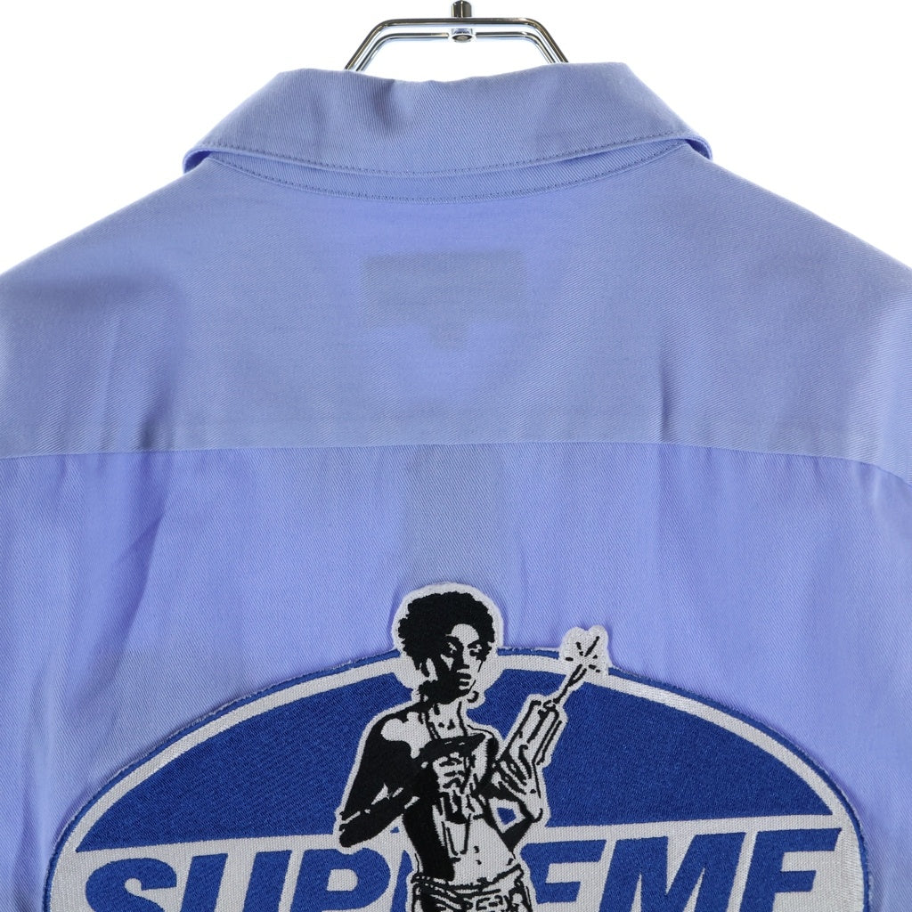 SUPREME(シュプリーム) 17AW ×HYSTERIC GLAMOUR Work Shirt ヒステリックグラマー 半袖ワークシャツ ライトブルー