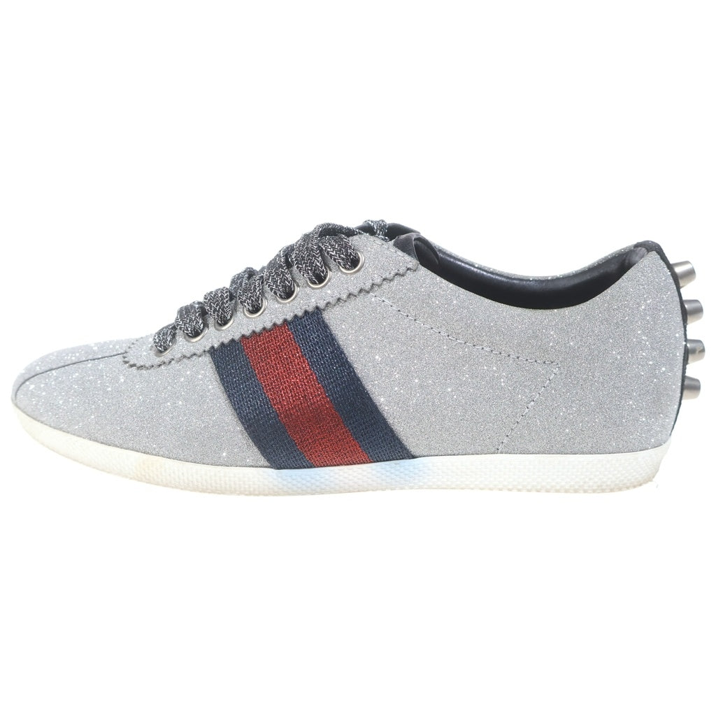 GUCCI(グッチ) シェリーライン グリッタ- スタッズ ローカットスニーカー グレー