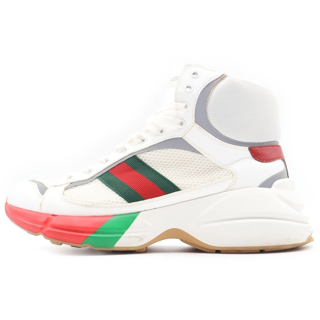 GUCCI(グッチ) Rhyton high top sneaker ライトン ハイトップ スニーカー ハイカットスニーカー ホワイト/グリーン/レッド
