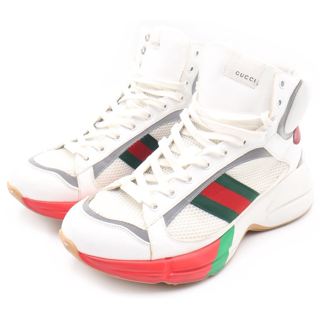 GUCCI(グッチ) Rhyton high top sneaker ライトン ハイトップ スニーカー ハイカットスニーカー ホワイト/グリーン/レッド