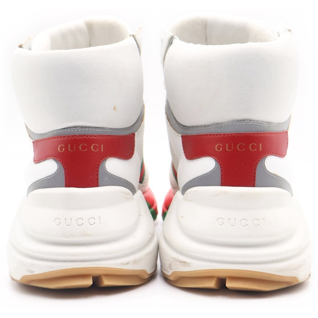 GUCCI(グッチ) Rhyton high top sneaker ライトン ハイトップ スニーカー ハイカットスニーカー ホワイト/グリーン/レッド