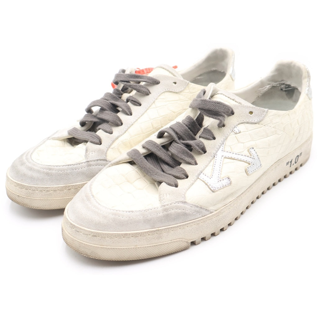 OFF-WHITE(オフホワイト) 19AW 2.0 Low Silver Crocodile クロコ型押し ローカットスニーカー シューズ ホワイト