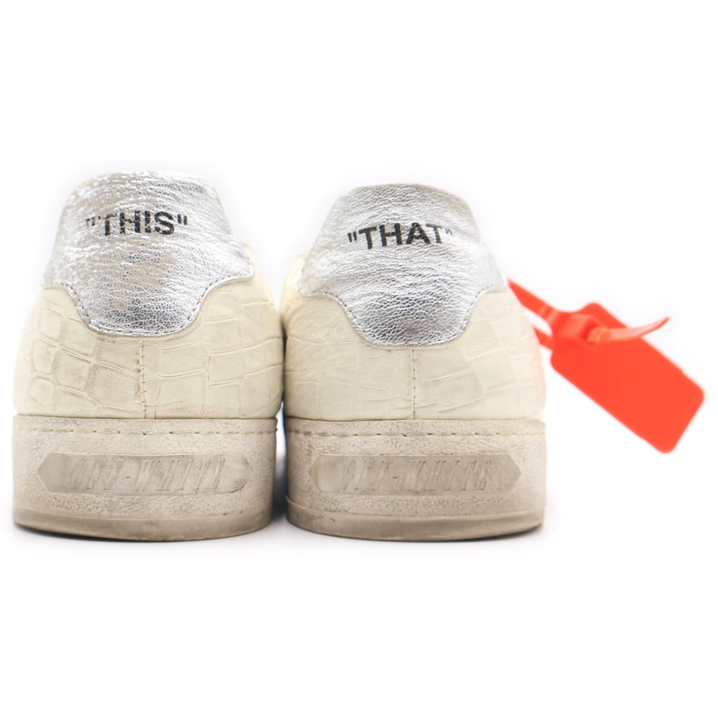 OFF-WHITE(オフホワイト) 19AW 2.0 Low Silver Crocodile クロコ型押し ローカットスニーカー シューズ ホワイト