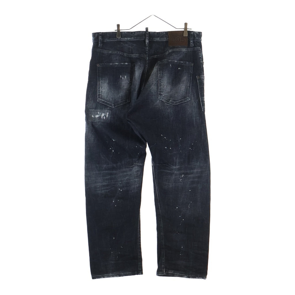 DSQUARED2(ディースクエアード) ダメージ加工バギーデニムパンツ ストレートパンツ グレー S74LB1640
