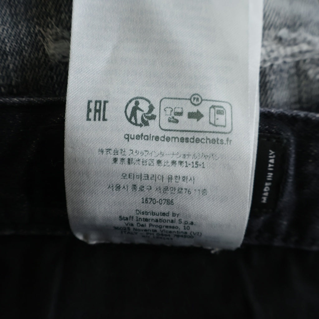 DSQUARED2(ディースクエアード) ダメージ加工バギーデニムパンツ ストレートパンツ グレー S74LB1640