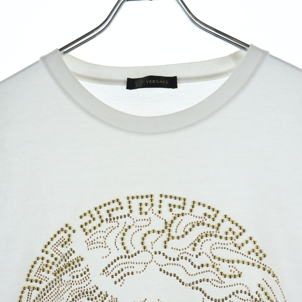 VERSACE(ヴェルサーチ) 19SS スタッズ装飾 半袖Tシャツ カットソー ホワイト