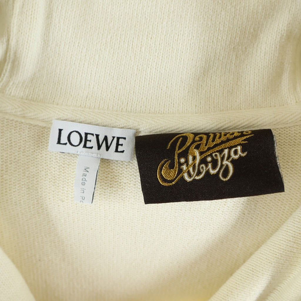 LOEWE(ロエベ) 22SS Paula's Ibiza Hoodie Alphabet Print パウラズ イビサ グラフィックプルオーバーパーカー フーディー オレンジ/ホワイト