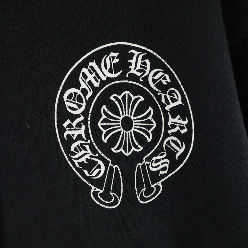 CHROME HEARTS(クロムハーツ) SWTSHRT PLVR マイアミ限定 バックホースシュープリント プルオーバーパーカー ブラック