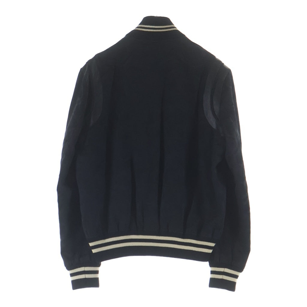 SAINT LAURENT PARIS(サンローランパリ) レザー 切替 ジャガード カモ スタジャン テディジャケット ブラック 354718 Y008P