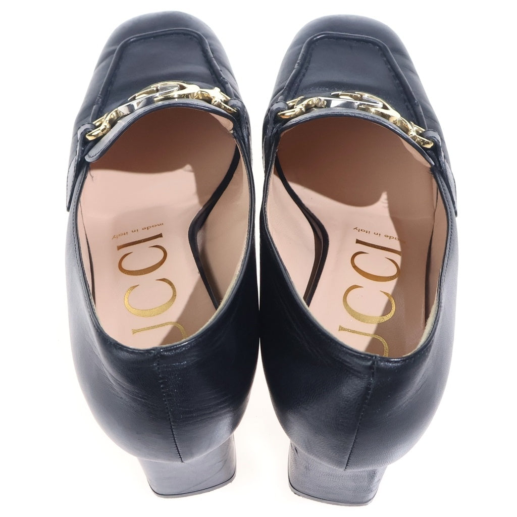 GUCCI(グッチ) インターロッキングG ズゥミ ミッドヒール ローファー ブラック 36 575832 レディース