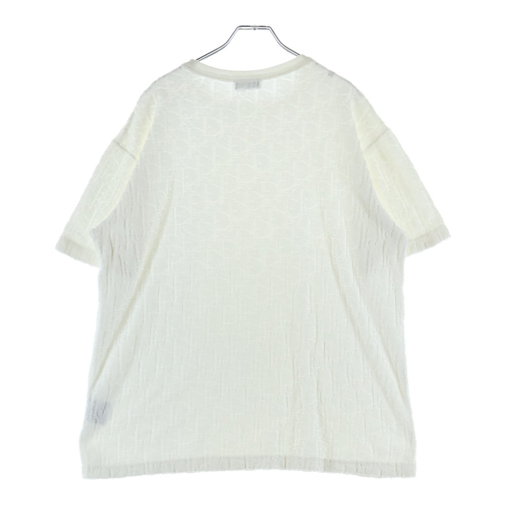 DIOR(ディオール) オブリーク総柄 パイルジャガード 半袖Tシャツ カットソー ホワイト 113J692A0614