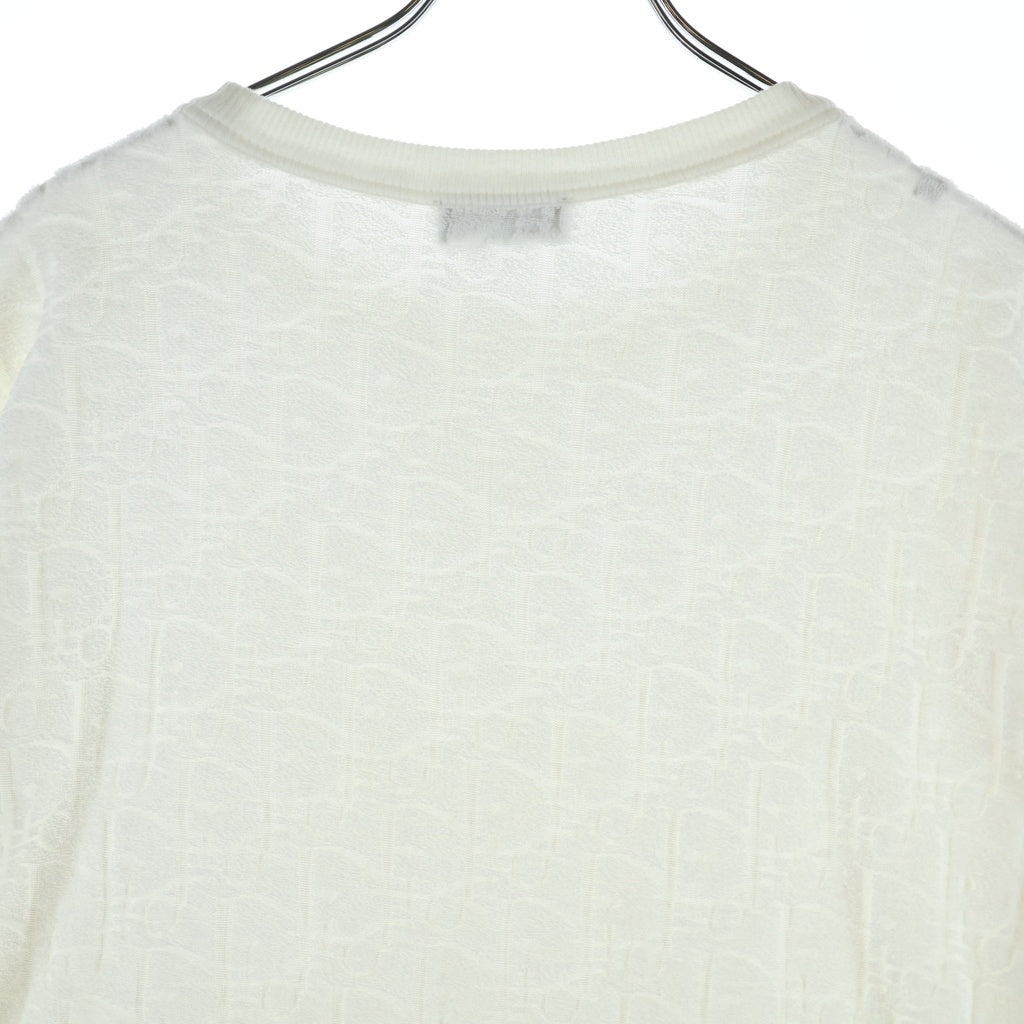 DIOR(ディオール) オブリーク総柄 パイルジャガード 半袖Tシャツ カットソー ホワイト 113J692A0614