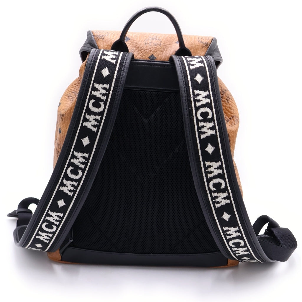 MCM(エム シー エム) ヴィセトス バックパック ロゴ総柄 リュックサック ブラウン