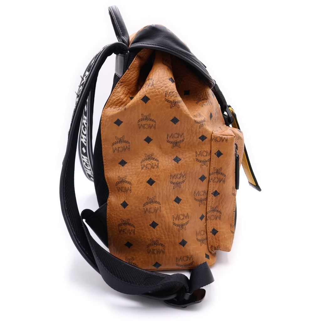MCM(エム シー エム) ヴィセトス バックパック ロゴ総柄 リュックサック ブラウン